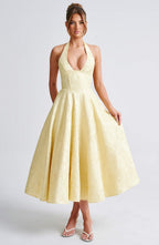 Women's Wedding Guest Dress – Halter Neck Midi Dress – Kimberly