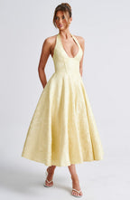 Women's Wedding Guest Dress – Halter Neck Midi Dress – Kimberly