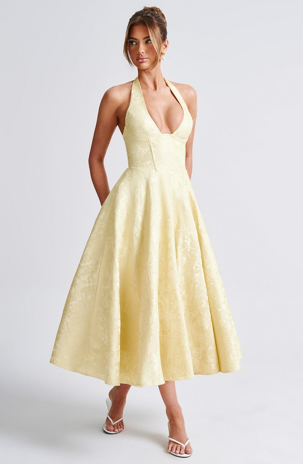 Women's Wedding Guest Dress – Halter Neck Midi Dress – Kimberly
