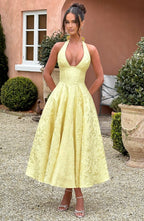 Women's Wedding Guest Dress – Halter Neck Midi Dress – Kimberly