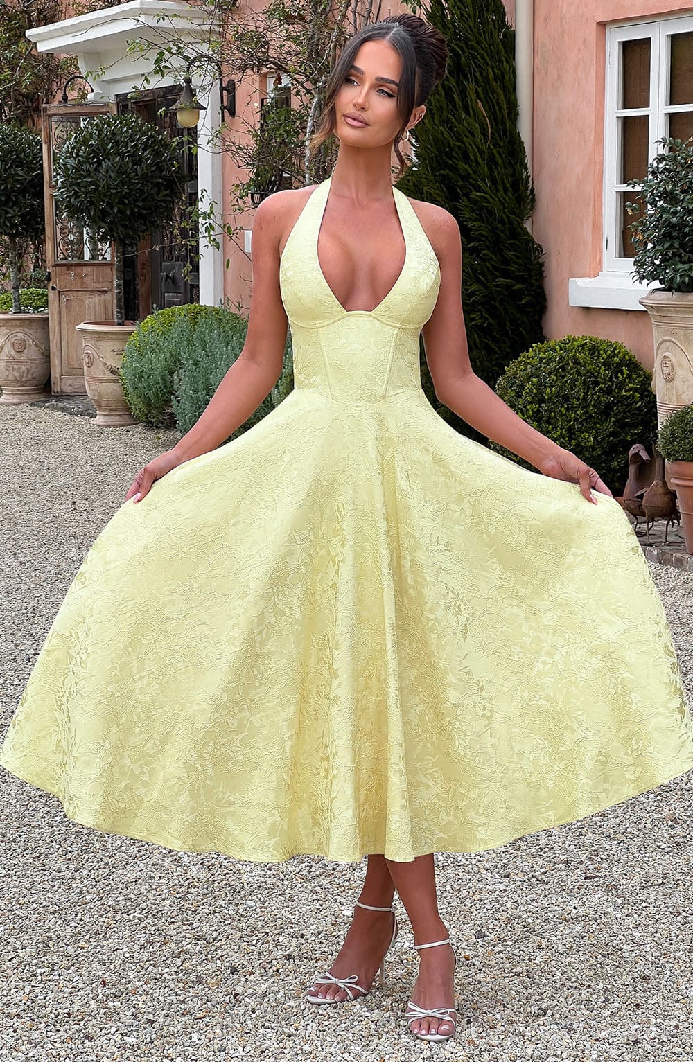 Women's Wedding Guest Dress – Halter Neck Midi Dress – Kimberly