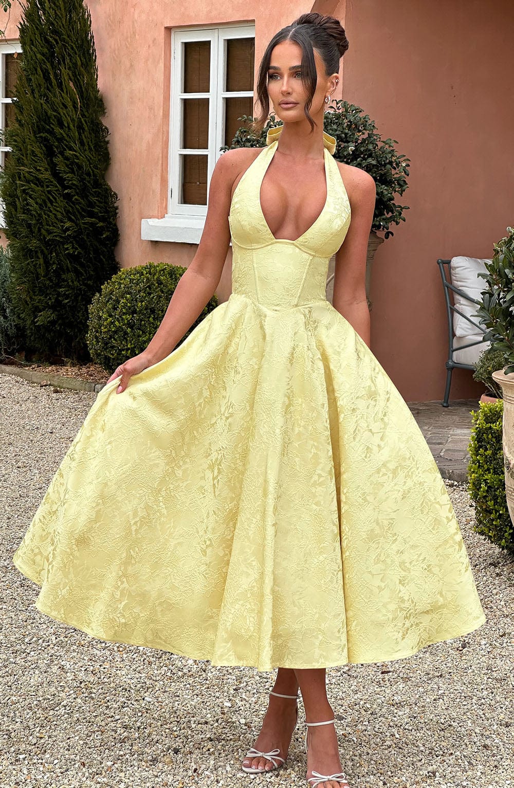 Women's Wedding Guest Dress – Halter Neck Midi Dress – Kimberly