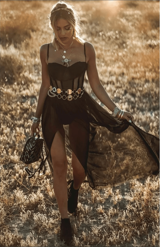 Women's Boho Print Party Dress – Flowy Retro Festival Dress