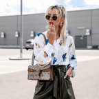 Women's Floral Print Shawl Collar Blouse – Casual Patterned Blouse