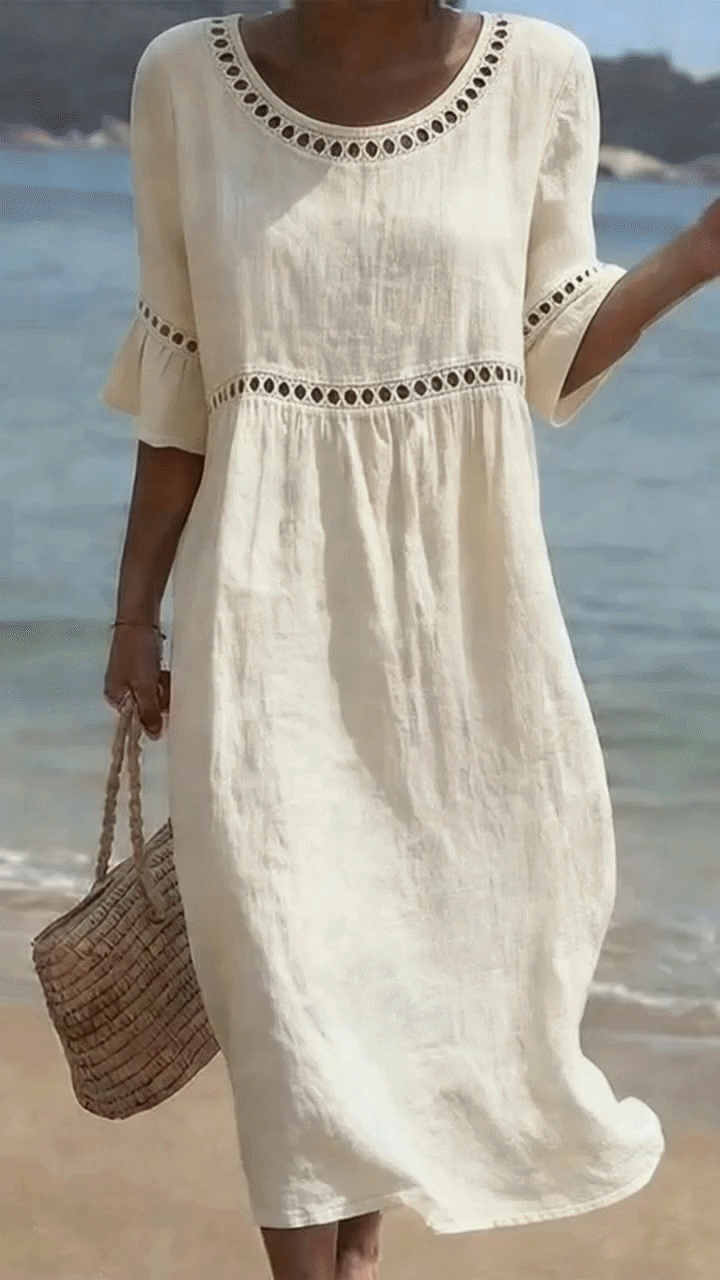 Women's Figure-Flattering Midi Dress – Flowy Day-to-Evening Occasion Dress