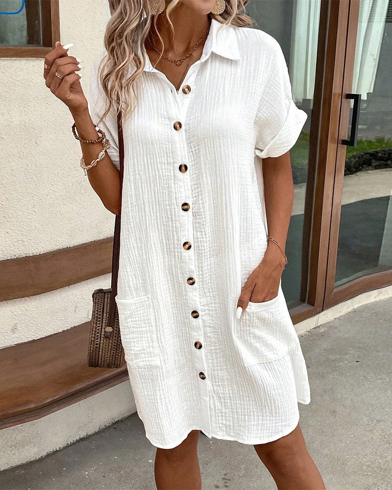 Women's Summer Dress – Lightweight Short Sleeve Dress – Addison