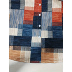 Women's Patchwork Print Blouse – Relaxed Button Front Boho Blouse