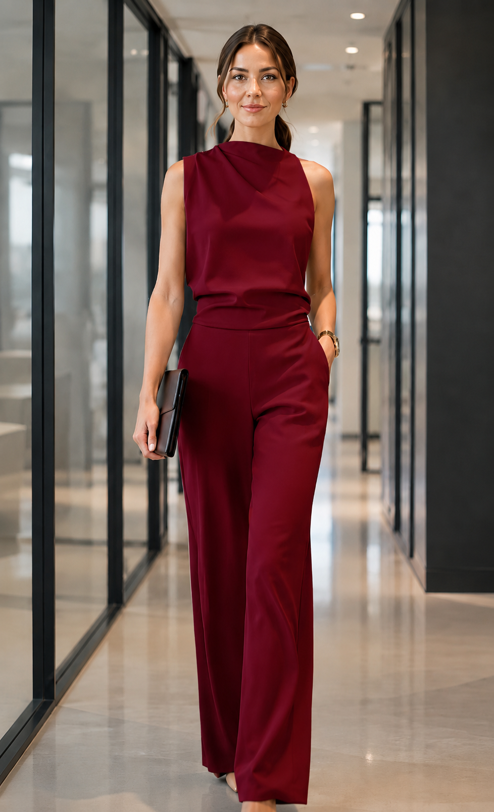 Women's Sleeveless Wide Leg Summer Jumpsuit – Relaxed Flowy Casual Jumpsuit