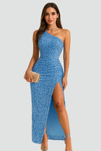 Women's One-Shoulder Evening Dress – High Slit Formal Dress