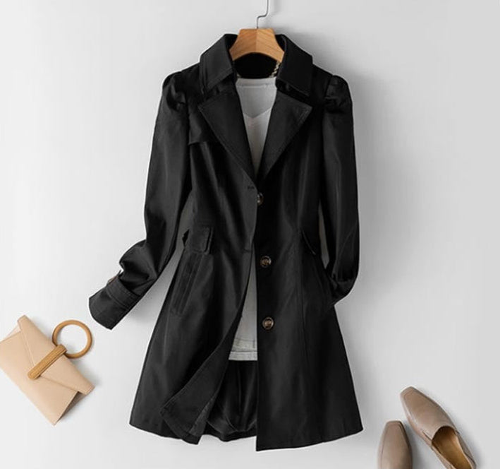Women's Button Trench Coat – Long Tailored Overcoat