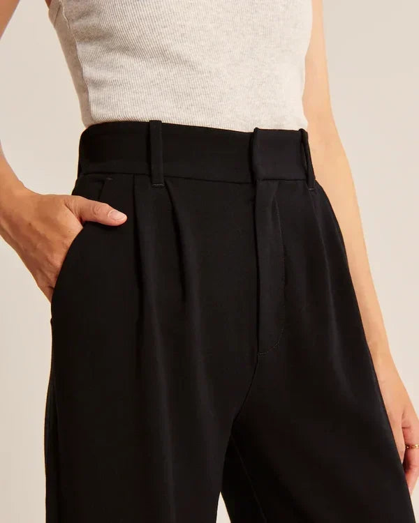 Women's High Waist Flare Pants – Fitted Flared Leg Dress Trousers
