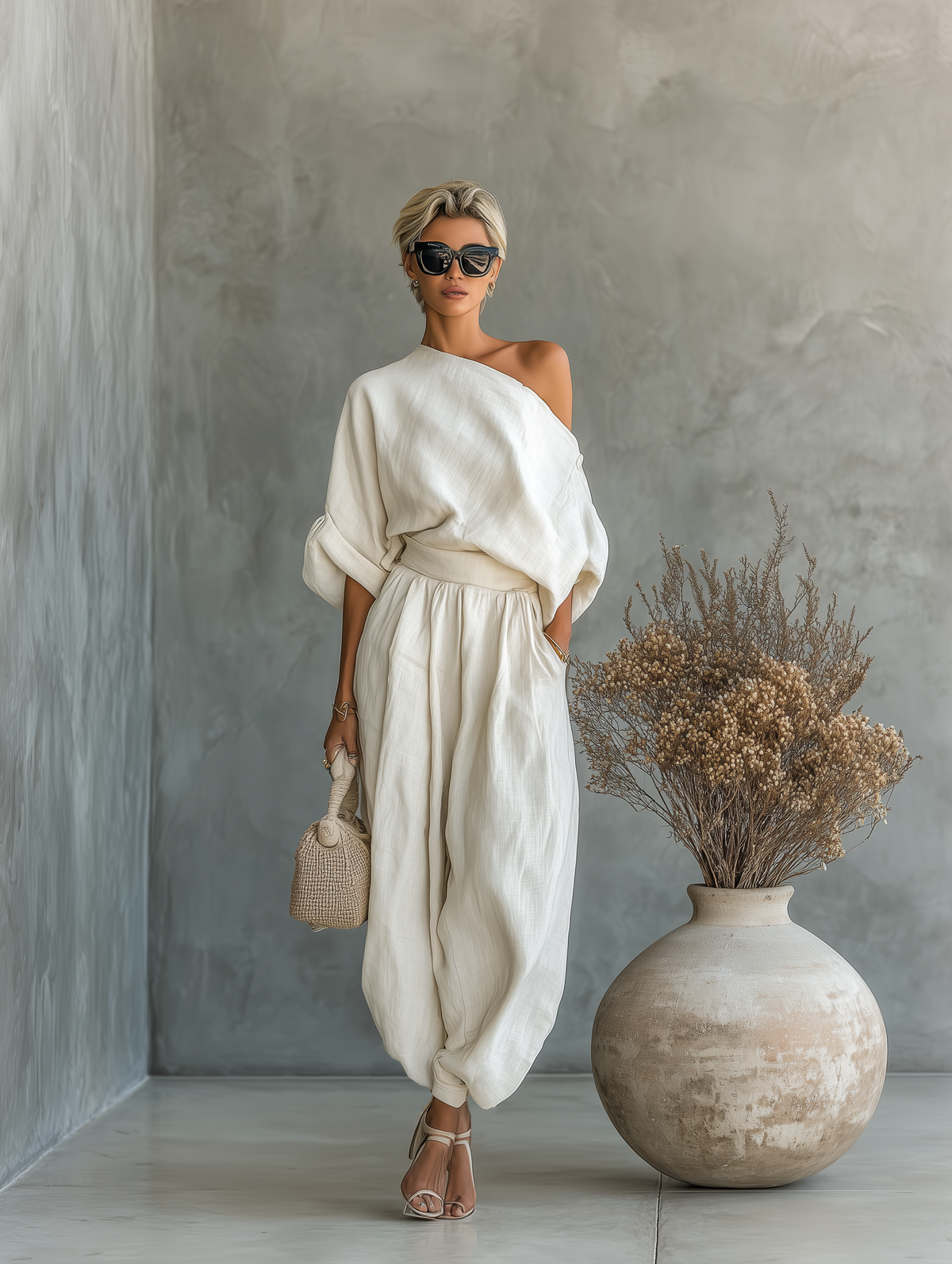 Women's Boho Wide Leg Jumpsuit – Oversized Flowy Summer Jumpsuit