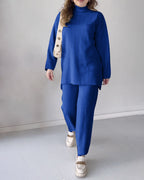 Women's Printed Lounge Set – Split Hem Matching Set