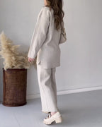 Women's Printed Lounge Set – Split Hem Matching Set