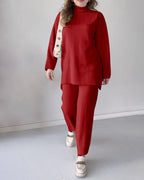 Women's Printed Lounge Set – Split Hem Matching Set