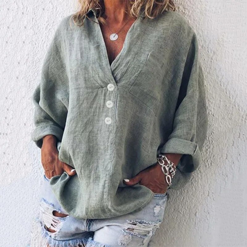 Women's Ibiza Style Boho Blouse – Slim Fit Casual Summer Blouse