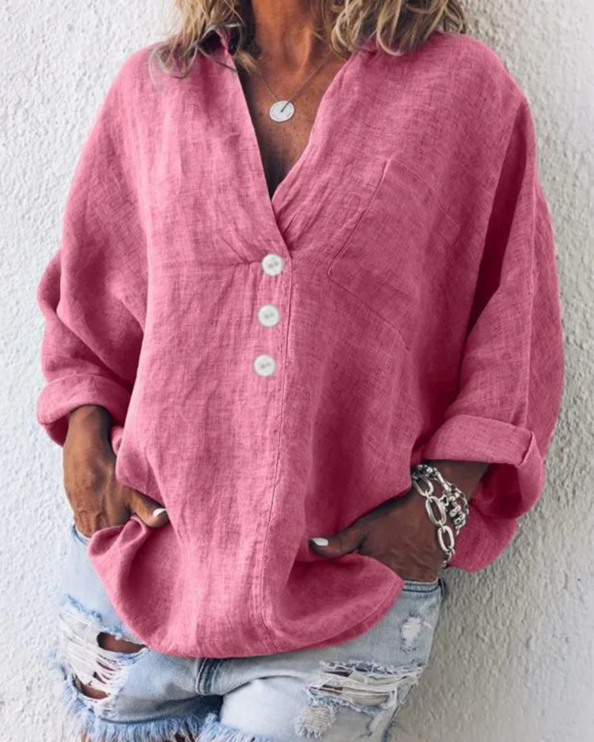 Women's Ibiza Style Boho Blouse – Slim Fit Casual Summer Blouse