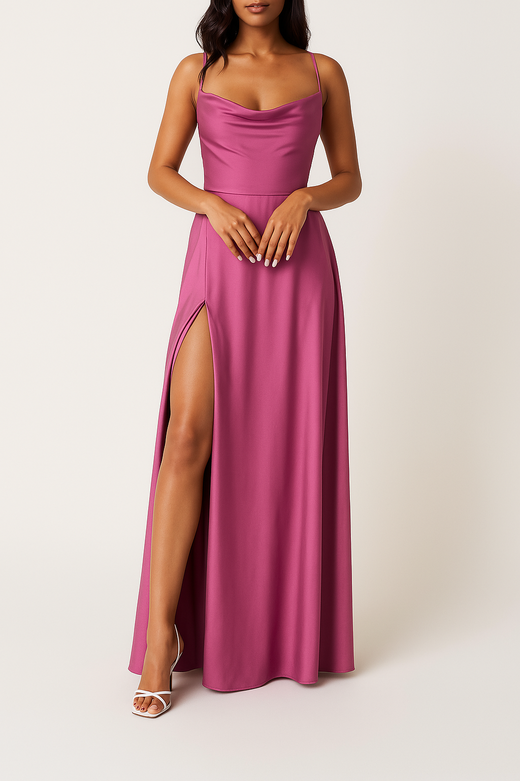 Women's Sleeveless Slit Maxi Dress – High Split Evening Dress