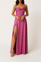 Women's Sleeveless Slit Maxi Dress – High Split Evening Dress