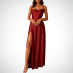 Women's Sleeveless Slit Maxi Dress – High Split Evening Dress