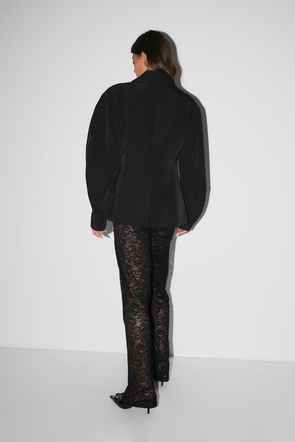 Women's Lace Flared Pants – Sheer Floral Pants