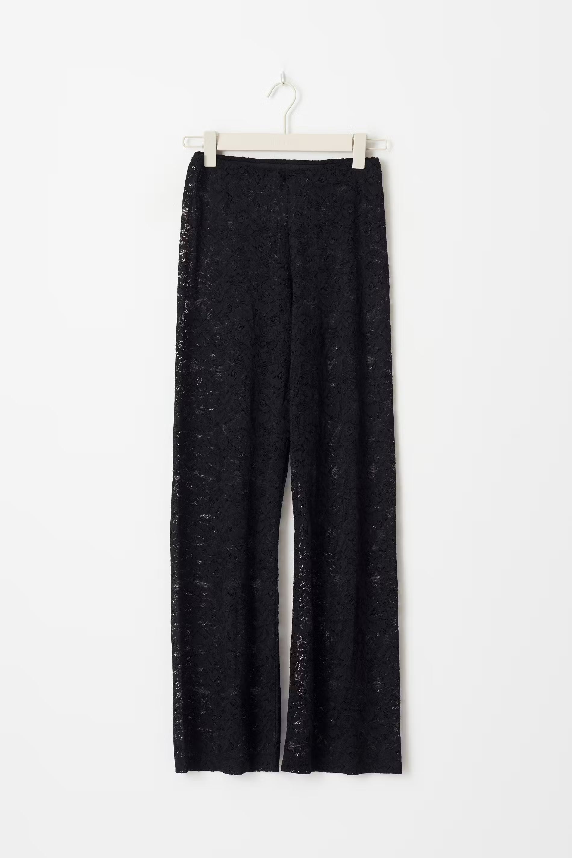 Women's Lace Flared Pants – Sheer Floral Pants