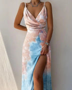 Women's Floral Midi Dress – V-Neck Summer Dress
