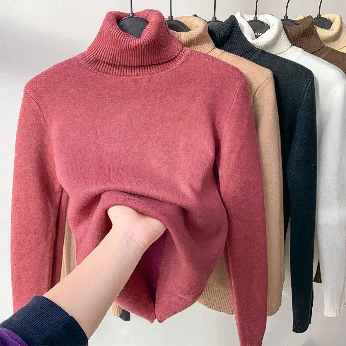 Women's Winter Sweater – Warm Lined Long Sleeve Pullover