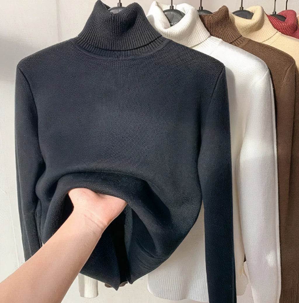 Women's Winter Sweater – Warm Lined Long Sleeve Pullover