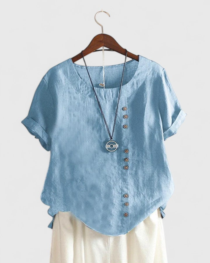 Women's Summer Blouse – Button Front Casual Blouse – Amanda