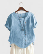 Women's Summer Blouse – Button Front Casual Blouse – Amanda