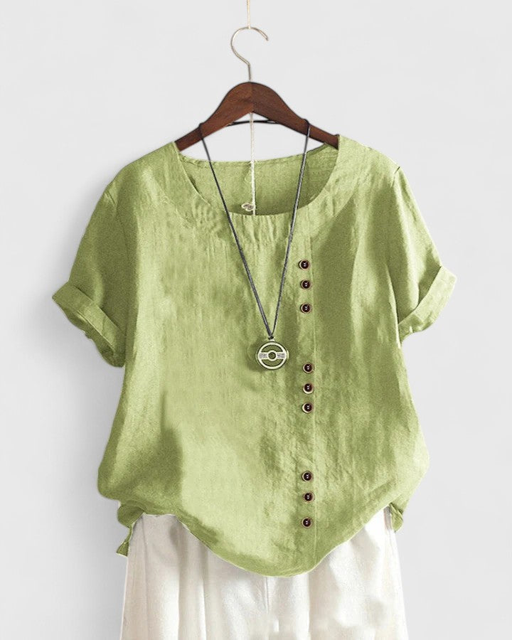 Women's Summer Blouse – Button Front Casual Blouse – Amanda