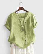 Women's Summer Blouse – Button Front Casual Blouse – Amanda