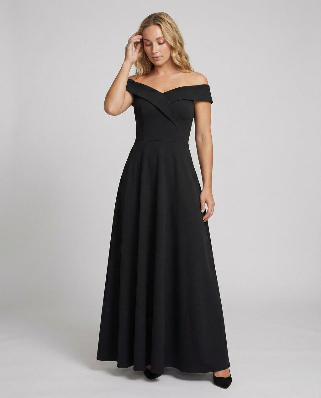Women's Maxi Dress – Off-Shoulder Evening Dress – Solenne
