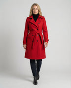 Women's Full Length Lapel Coat – Tailored Double-Breasted Overcoat