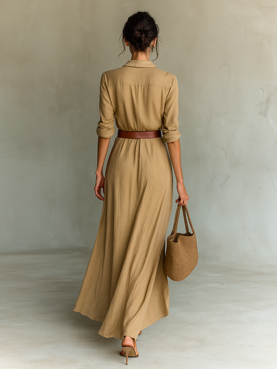 Women's Wrap Maxi Dress – Plunging V-Neck Dress