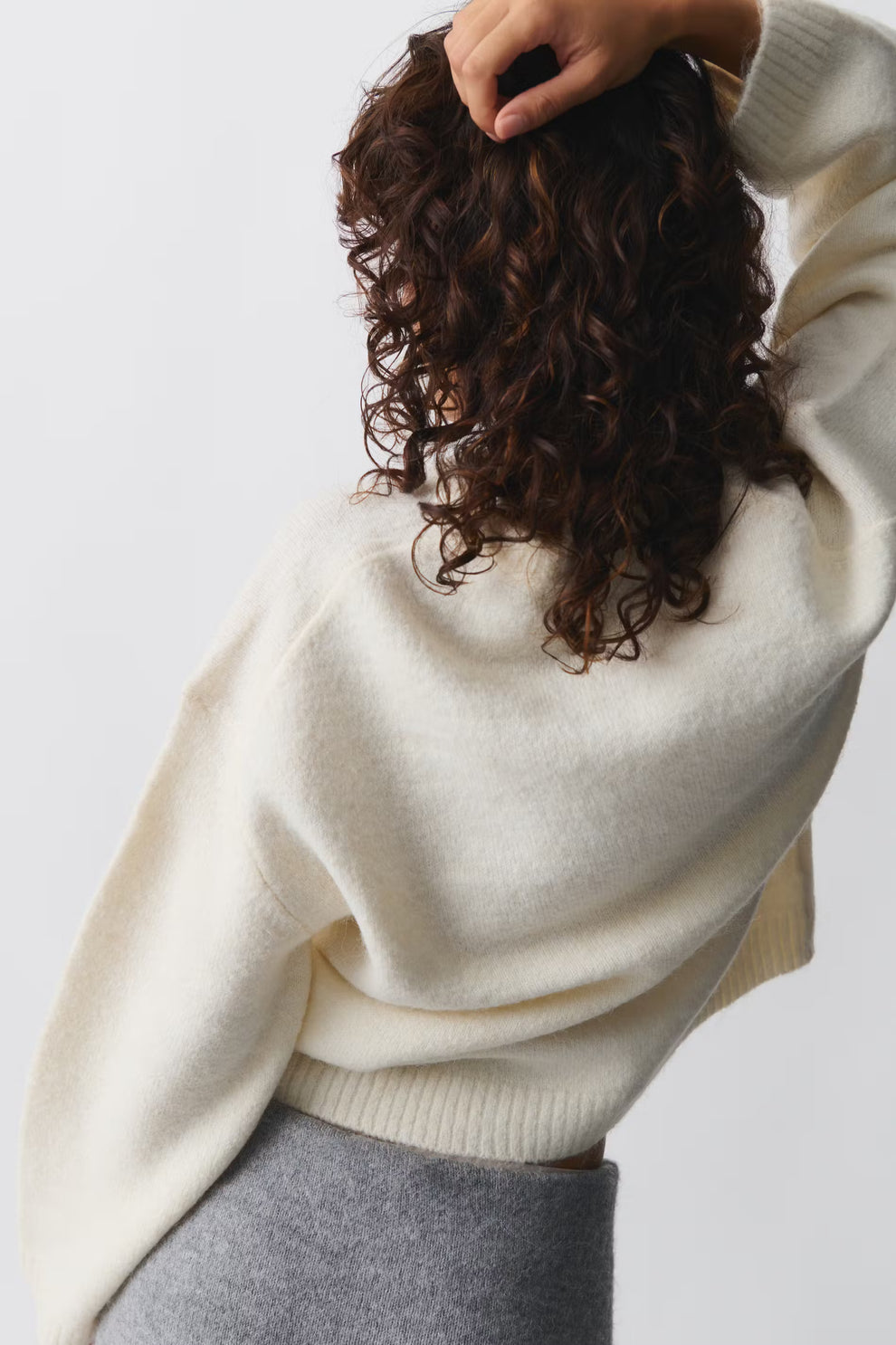 Women's Oversized Sweater – Balloon Sleeve Round Neck Pullover