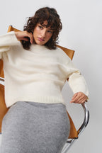 Women's Oversized Sweater – Balloon Sleeve Round Neck Pullover