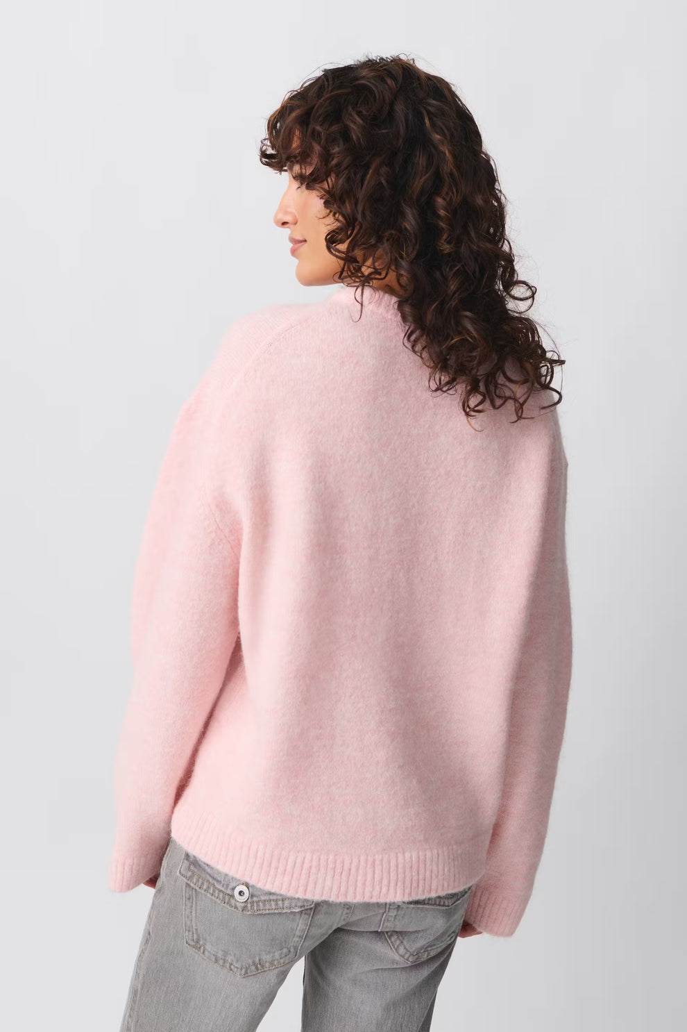 Women's Oversized Sweater – Balloon Sleeve Round Neck Pullover