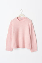 Women's Oversized Sweater – Balloon Sleeve Round Neck Pullover