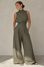 Women's Sleeveless Two-Piece Set – Wide Leg Pants Set