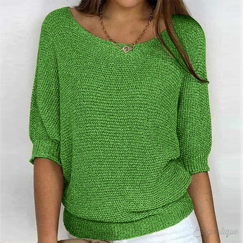 Women's Relaxed Cross Knit Sweater – Classic Winter Sweater