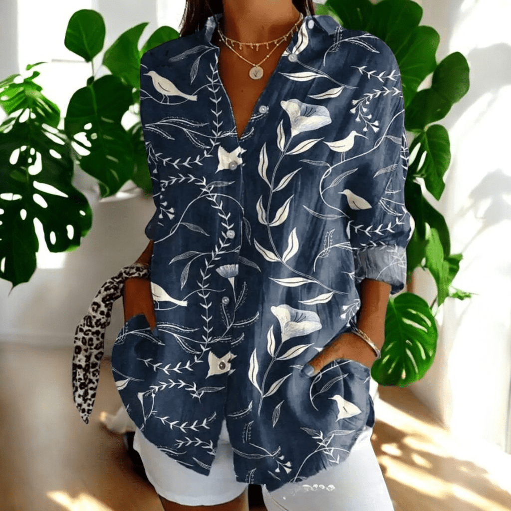 Women's Vintage Lace Blouse – Elegant Puff Sleeve Blouse