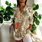Women's Vintage Lace Blouse – Elegant Puff Sleeve Blouse