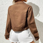 Women's Fitted Cropped Jean Jacket – Short Button Front Jacket