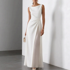 Women's Short Sleeve Wedding Guest Midi Dress – Fitted Formal Occasion Dress