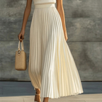 Women's Pleated Wedding Guest Maxi Dress – Flowy Formal Occasion Dress