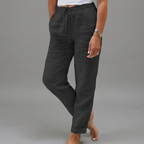Women's Elastic Waist Pull-On Pants – High Waist Relaxed Casual Trousers