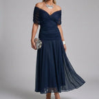 Women's V-Neck Printed Wedding Guest Maxi Dress – Flowy A-Line Formal Dress