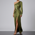 Women's One Shoulder Wedding Guest Dress – Asymmetrical Formal Evening Dress